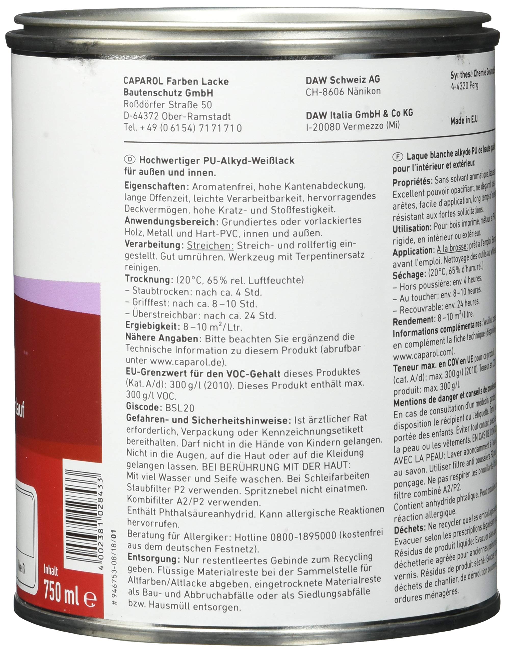 Caparol Capalac SeidenWeiss 0,750 L