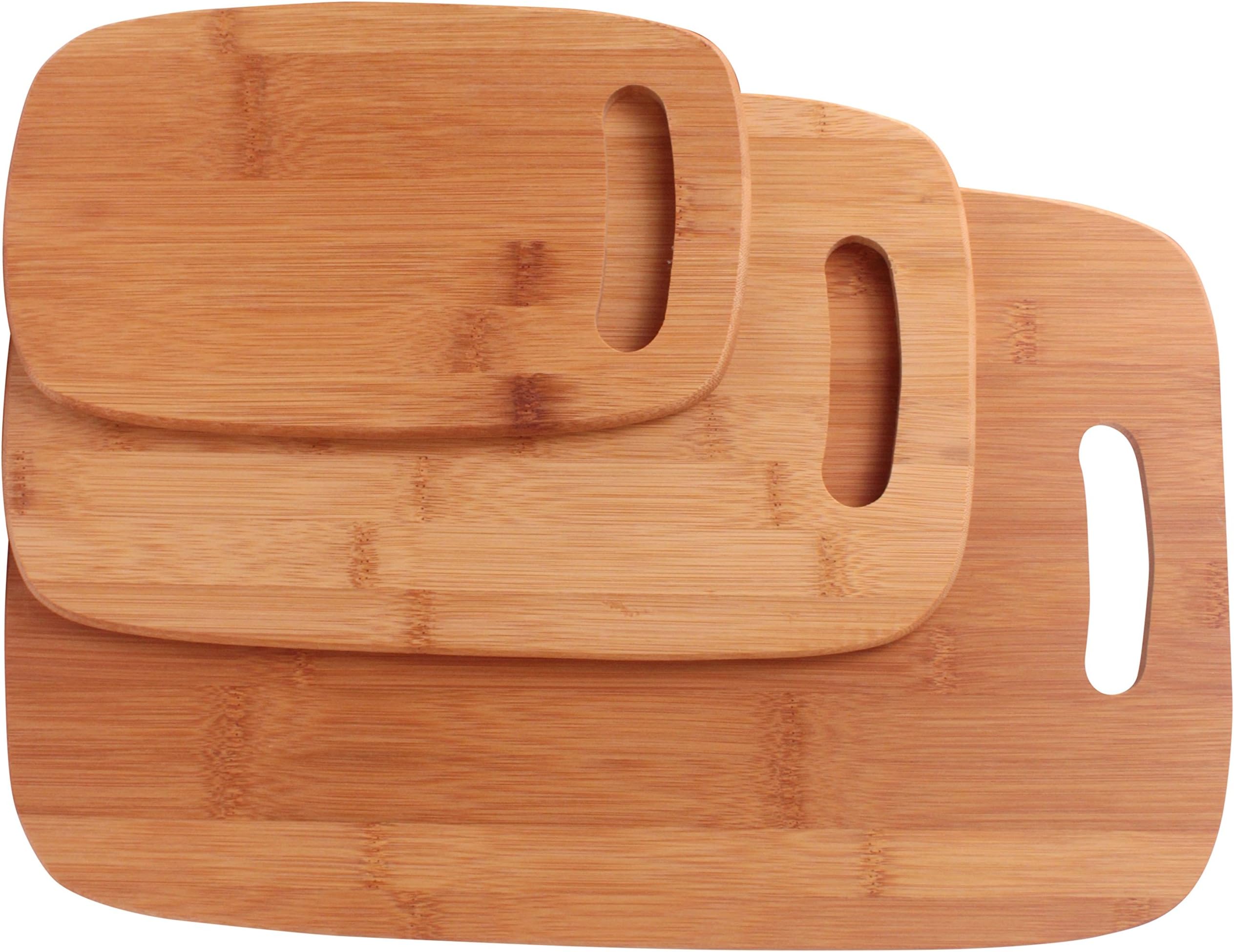 Bamboo Cutting Boards - Premium Small, Medium & Large Wood, Bamboo Chopping Board Sets by Ergo Kitchen Accessories (Dark - 3 piece)