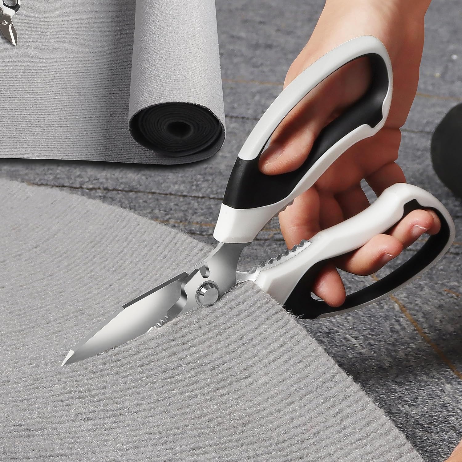 8-Inch Utility Scissors All pose Heavy Duty, Serrated Blade,