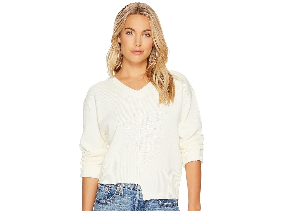 

J.O.A. Asymmetric Knit Top (Ivory) Women's Long Sleeve Pullover