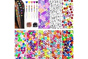 1200 Pcs Hair Beads with 9000 Pcs Accessories for Girls Braids & Jewelry Making