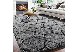 Large 6x9 Dark Grey Shag Rug for Living Room
