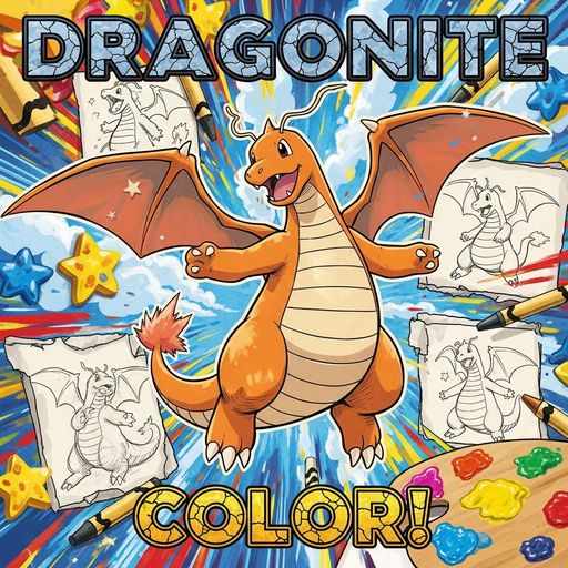 Dragonite Coloring Book – Pokémon Fun for Kids & Teens: Dragons, Flight & Battles