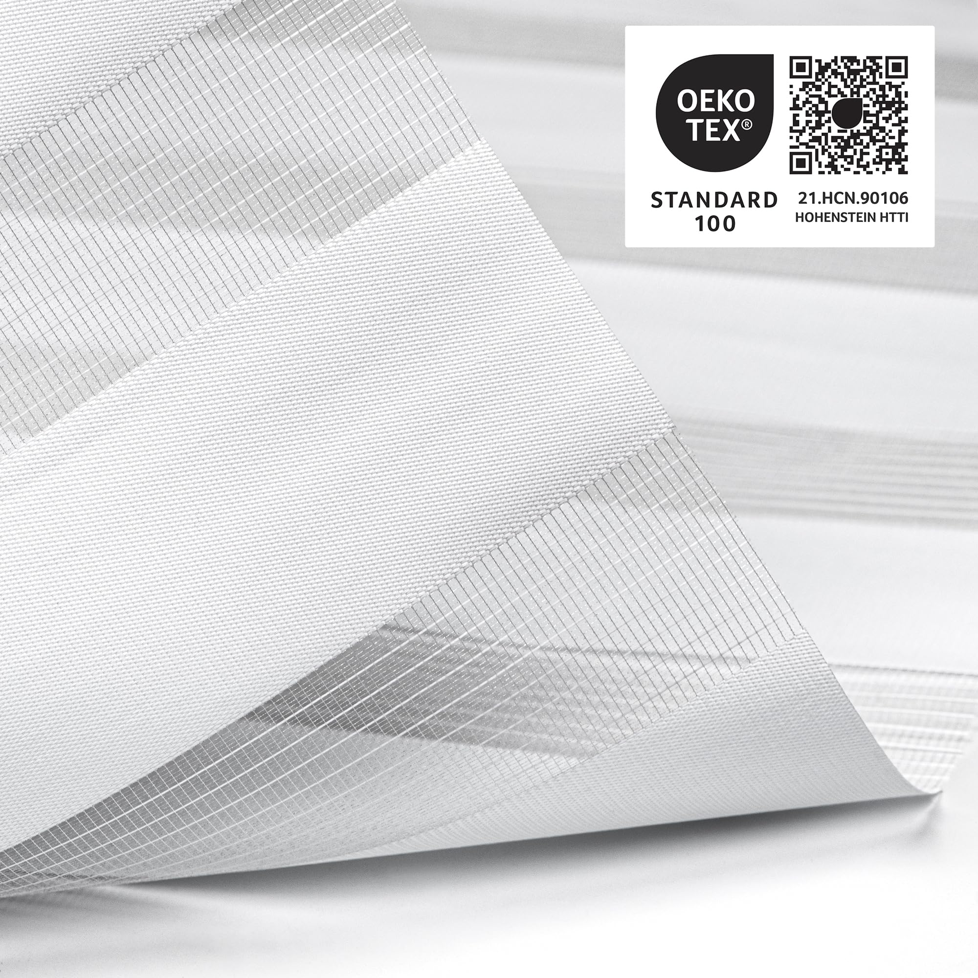 Jalousiescout Store Jour Nuit sans Perçage Klemmfix Store Double Rollo, Fenêtres intérieures pour Salon Cuisine, 3 Modes de Montage avec ou sans perçage, Translucide, 82,5 x 120cm, Blanc