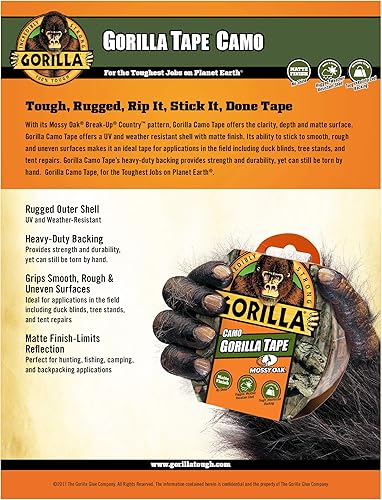 Miniatura 2 de Gorilla Cinta adhesiva de camuflaje, 1.88 pulgadas x 9 yardas, roble musgoso, (paquete de 1)