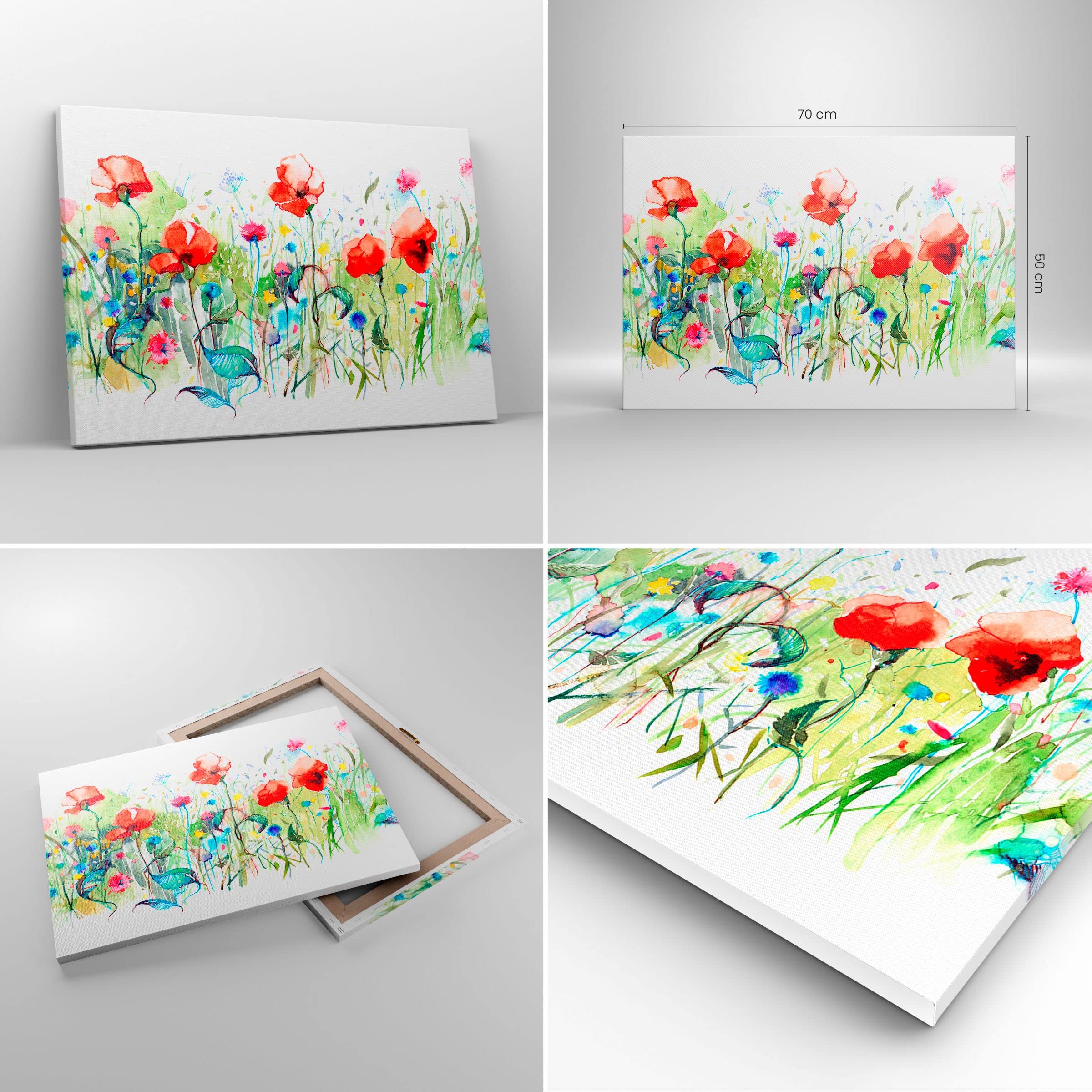 Cuadros Para Salon Cuadro Decorativo Flores Naturales - Lienzo Moderno 50x70cm (Vertical) Jardin Vertical