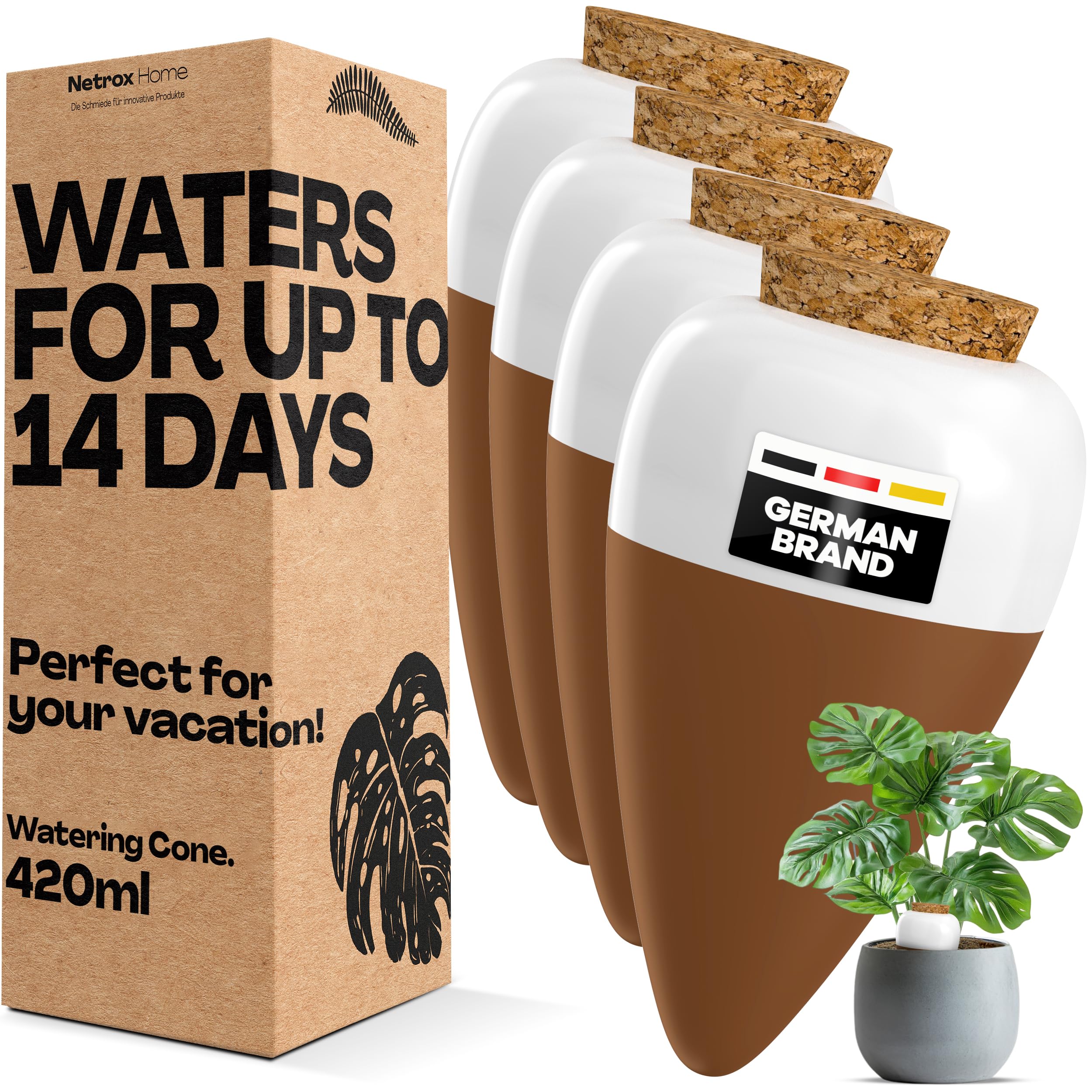 Netrox Cônes Irrigation Argile Plantes 4 Pièces Vacances 14 Jours