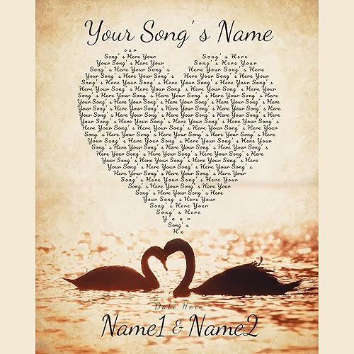 Vista 91 de Letras de música personalizadas, canciones, lienzo/fotos sin marco/impresiones enmarcadas con corazón en nombres de corazón, fecha de carga de fotos