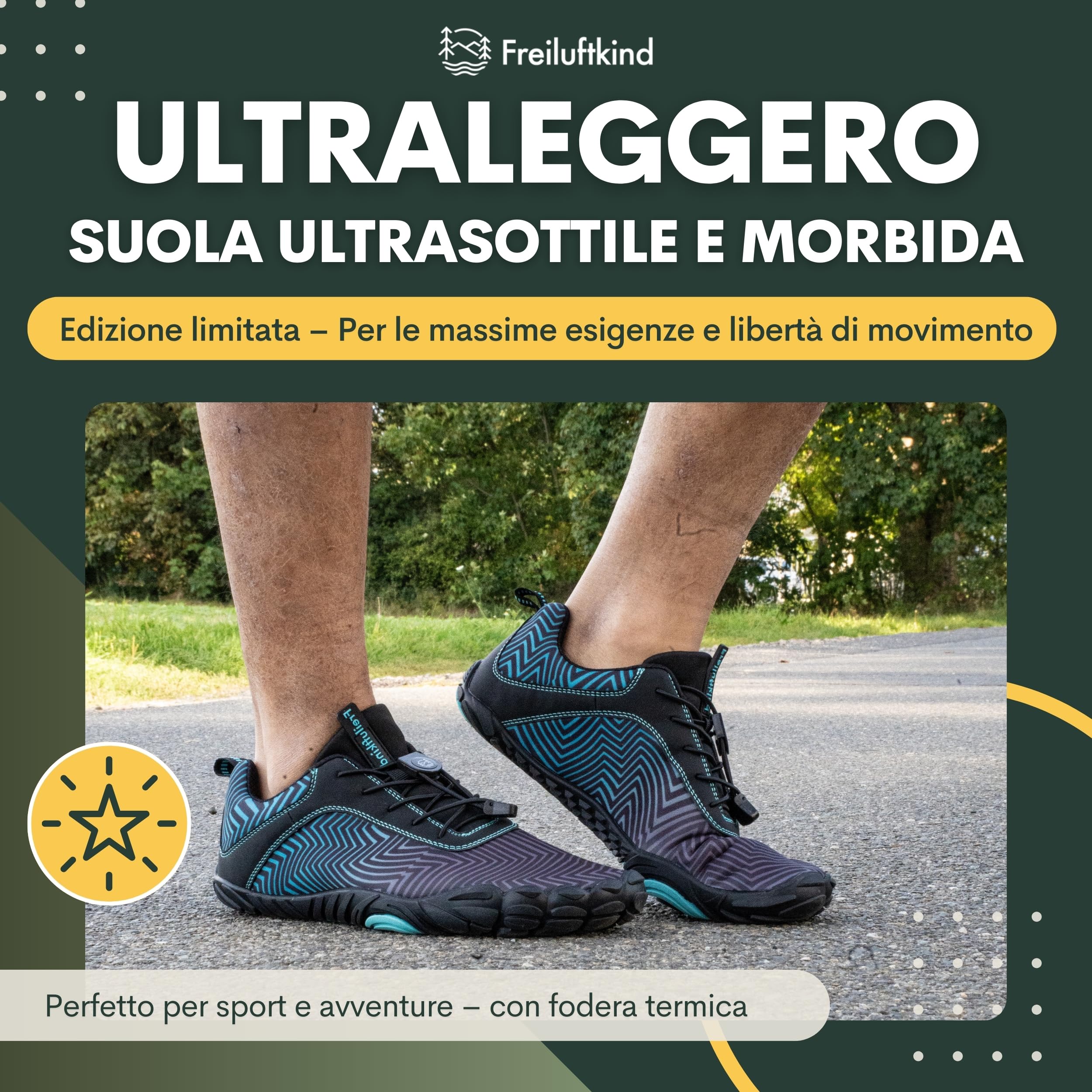 Freiluftkind Overland Barefoot Shoes idrorepellenti e Foderati – Scarpe Barefoot Unisex per l'inverno – Scarpe Calde Impermeabili