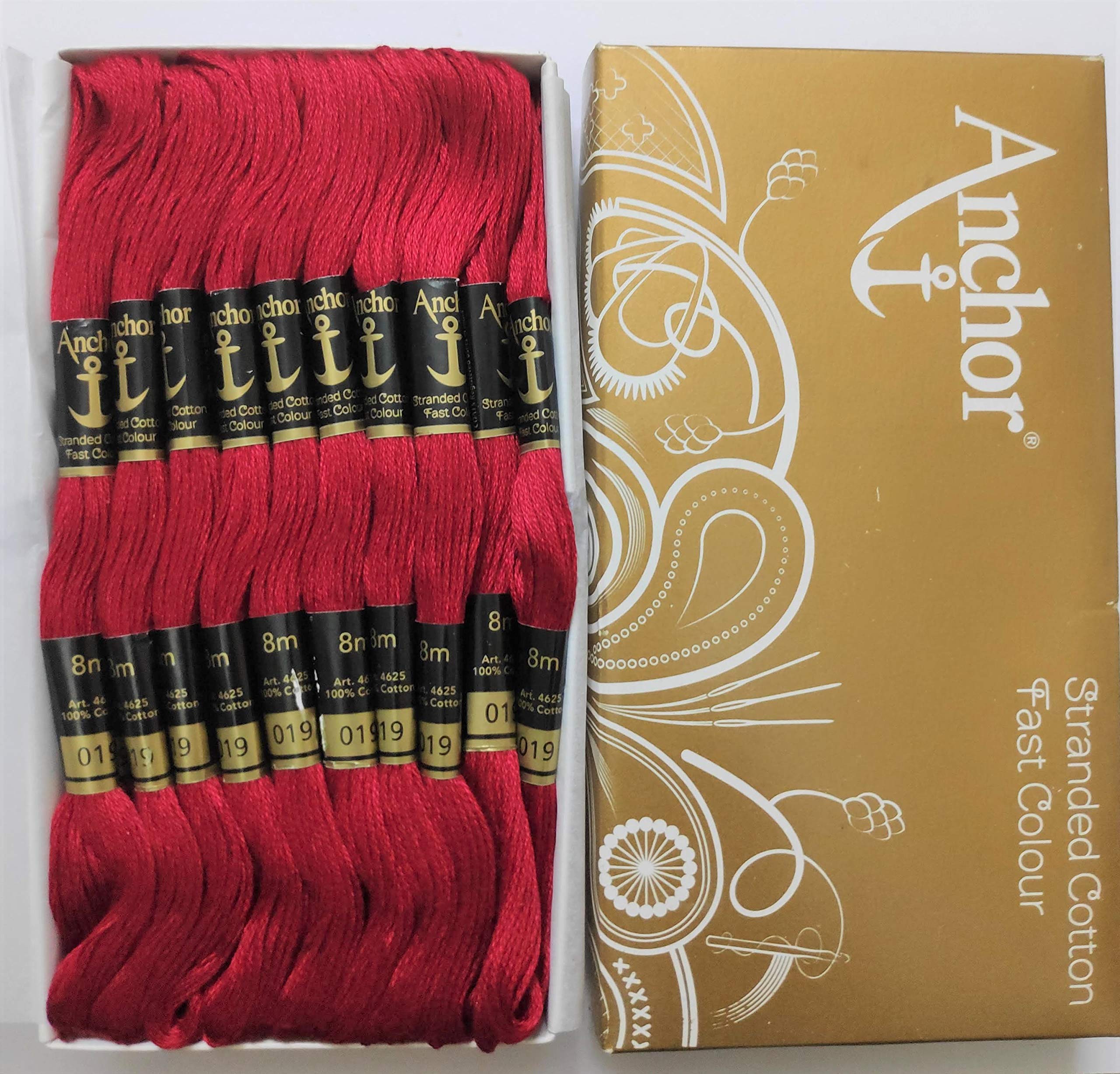 Anchor Cotton Skeins - Embroidery Threads Cross Stitch/Longstitch - Set Of 10 (0019), Multicolor-image-22