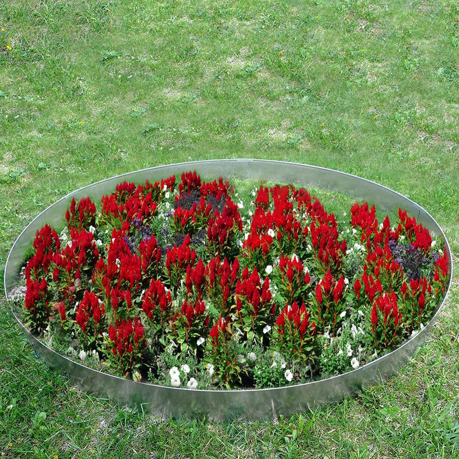 UISEBRT - Bordatura da Giardino, Prato in Acciaio galvanizzato, 15m Bordo per aiuole in metallo 100x18cm, 15 Pezzi Bordo di separazione