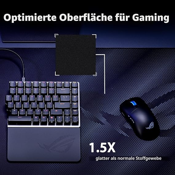 ASUS ROG Sheath II XXL Gaming-Mauspad (900 x 400 mm großes Mousepad kühlendes Gewebe optimierte Oberfläche für Esport und Gaming ausfransungssichere flach genähte Kanten Schwarz)