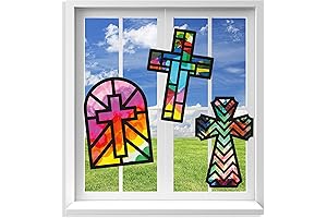 VHALE Suncatchers Craft Kit - 9 Cutouts w/ Tissue Papers for Window...