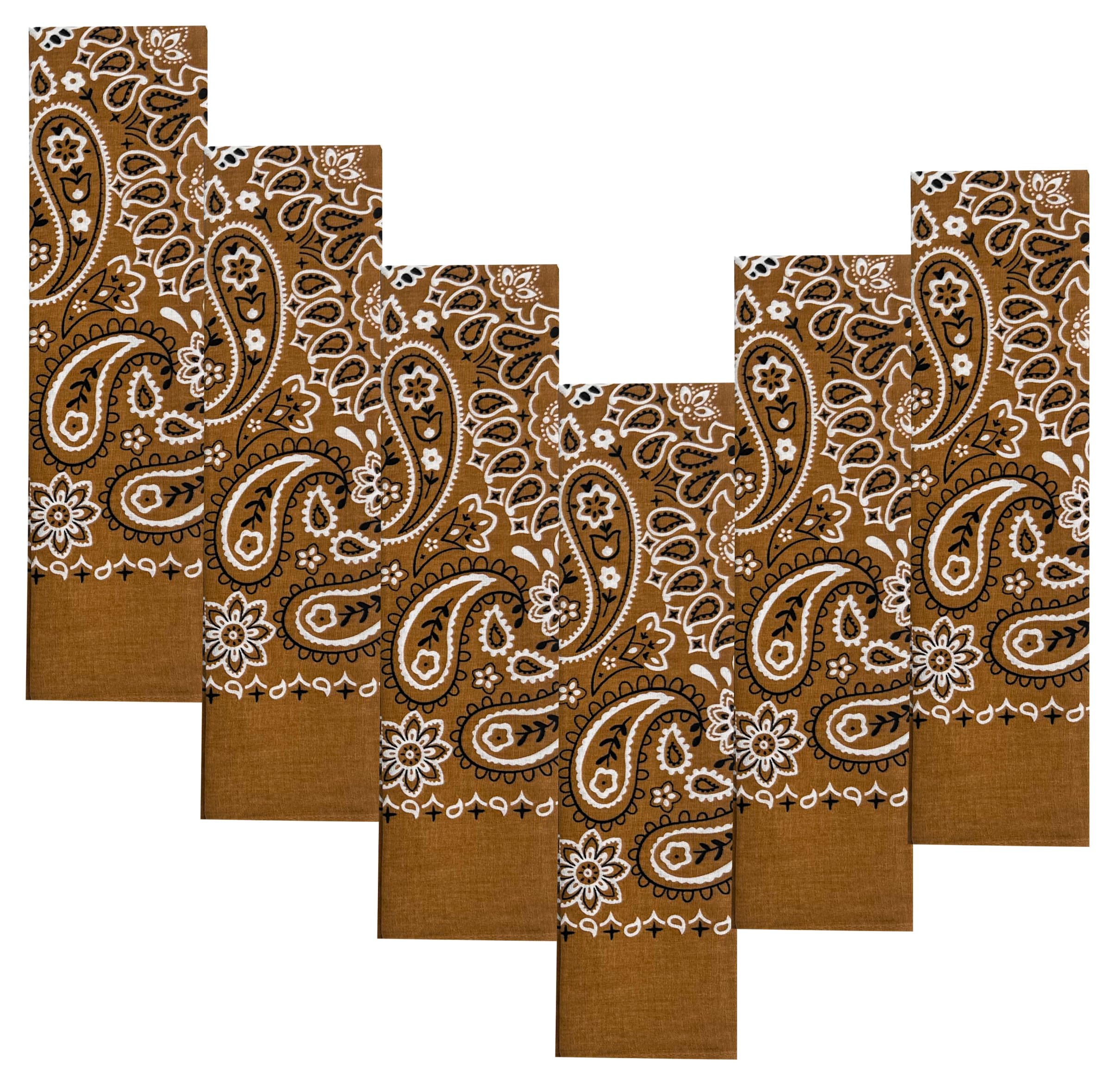 Every-ville Cotton Bandana Handkerchief for Men &amp; Women, 6 Pack