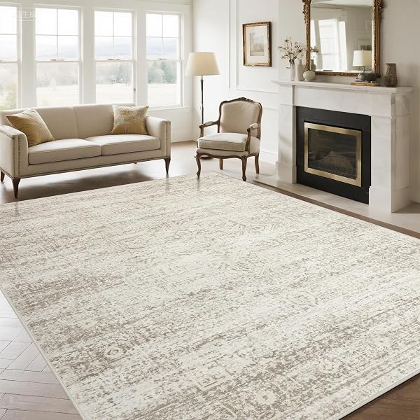 Washable Vintage-Style Faux Wool Rug