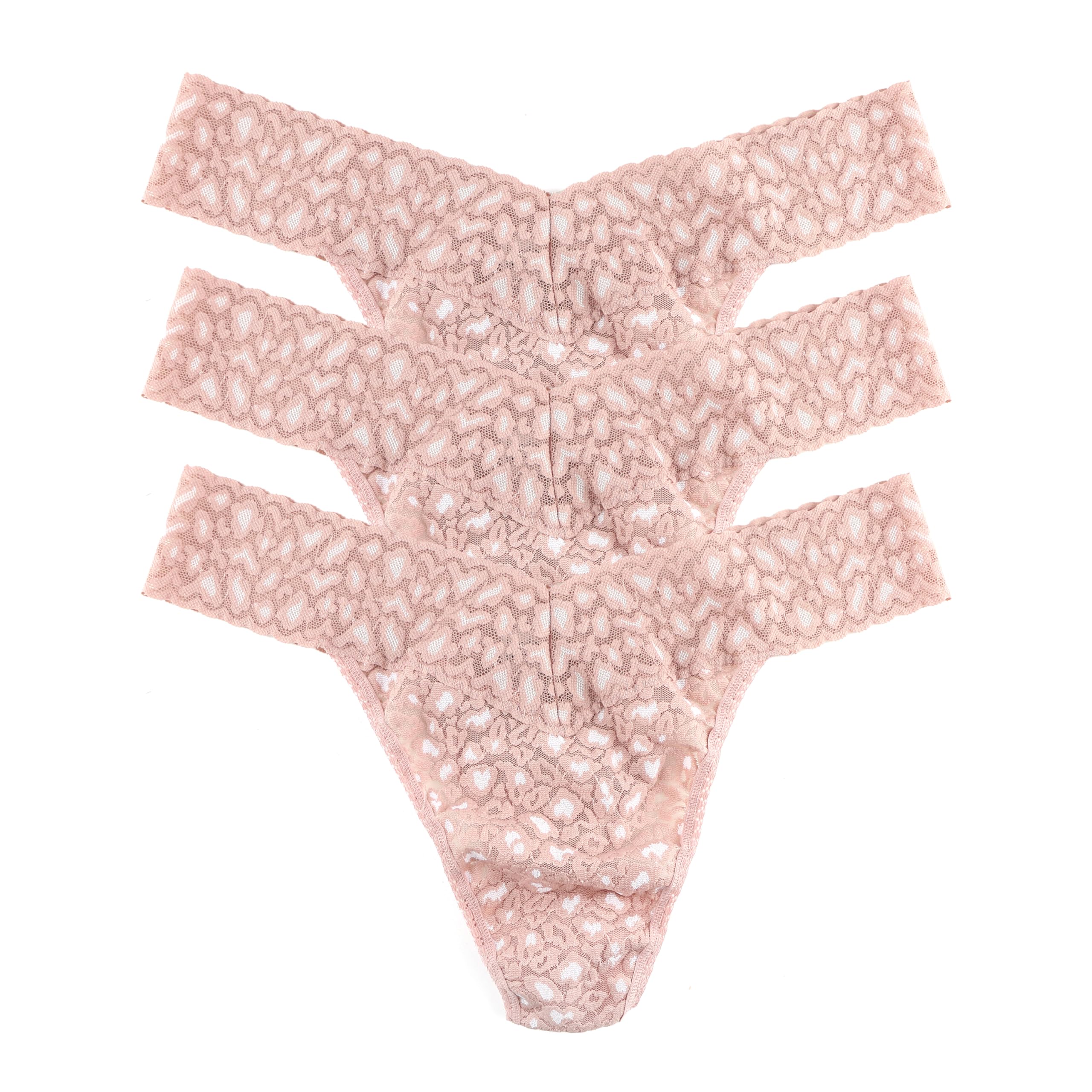 hanky panky - Daily Lace Original Rise Thongs for Women 3 Pack One Size 4-14 Lacy thong underwear
