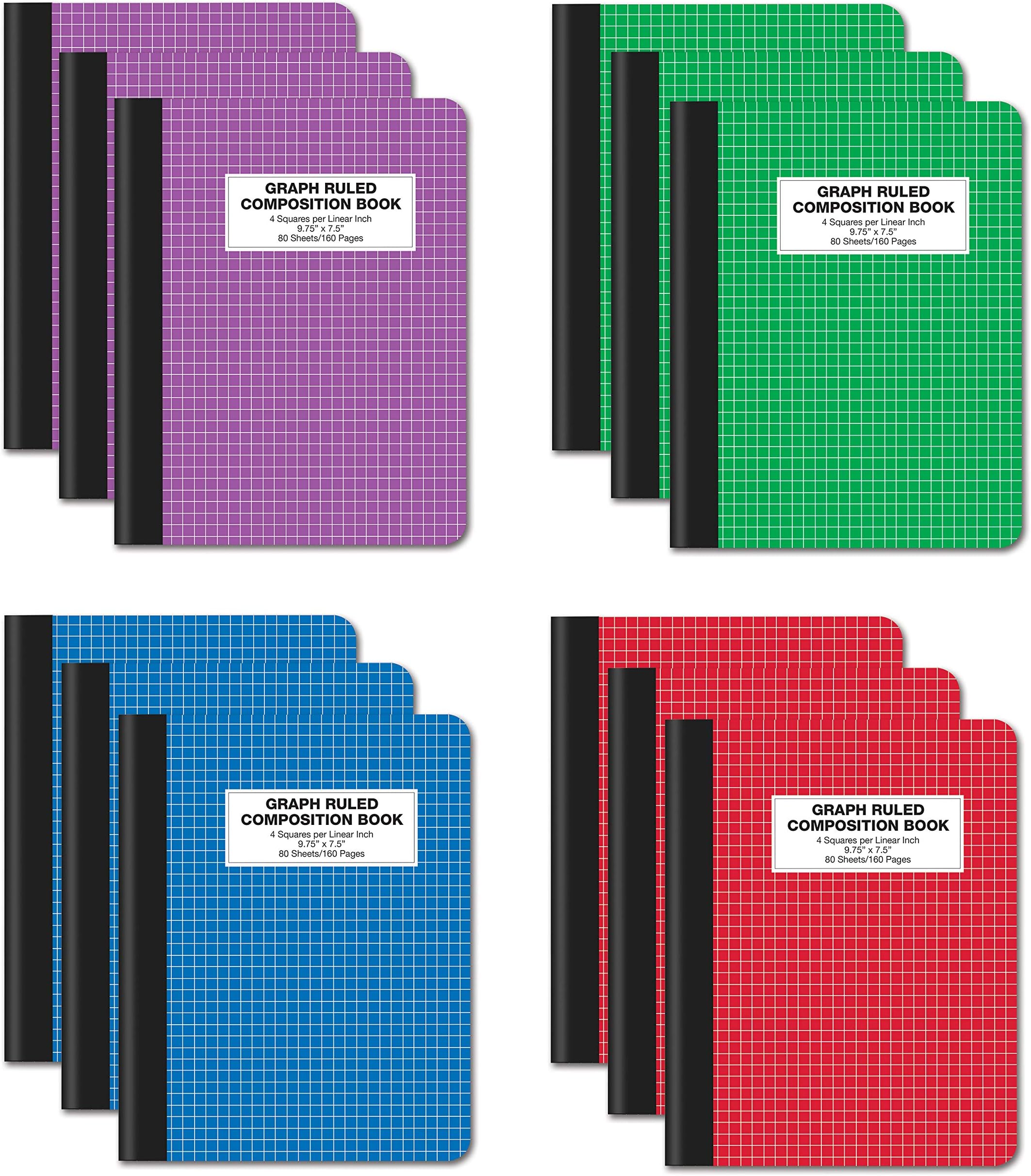 ECLIPS USA Composition Notebooks, Quad Ruled, Graph Paper