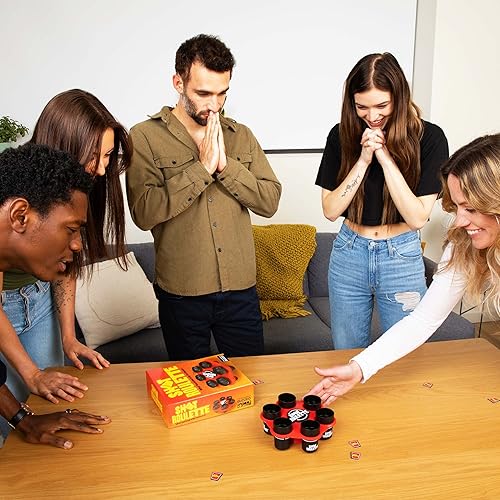 Miniatura 8 de Buzzed Shot Roulette por Relatable - El juego de beber ruleta rueda, juegos de beber para adultos, incluye 1 rueda de ruleta de tiro, 6 vasos, 12