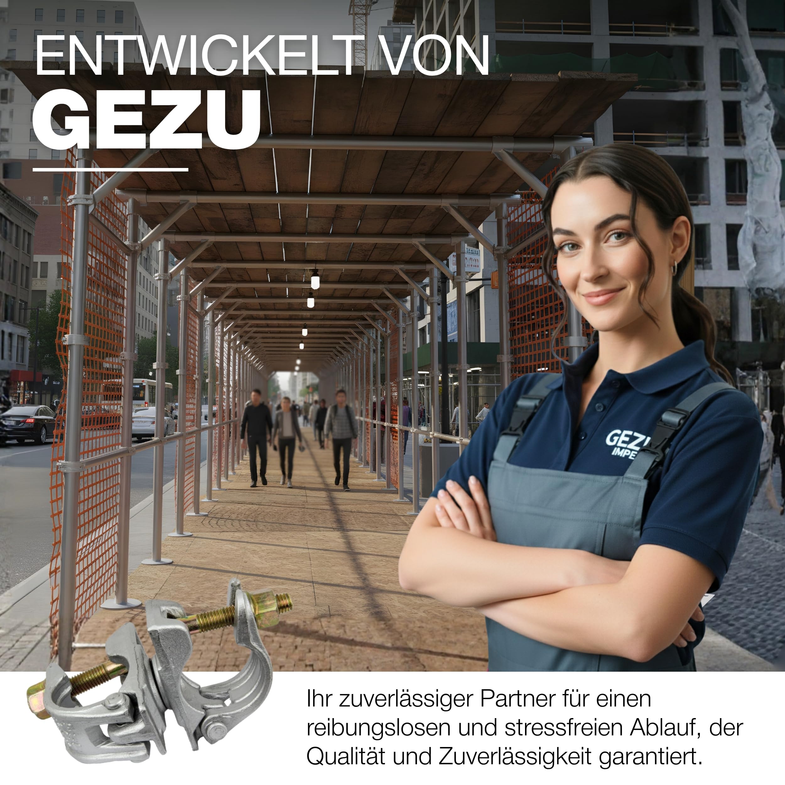 GeZu Impex Drehkupplung SW 22 Feuerverzinkt 48 x 48 mm Gerüstkupplung Gerüstschelle