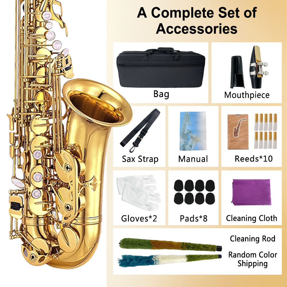 Amazon.com: WUQIMUSC Beginner Alto Saxophone, E Flat - Complete