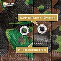Vista 4 de GUARD SHIELD - Lona de camuflaje de 12 x 16 pies, cubierta de lona, de polietileno, impermeable y multiuso de 6 mil