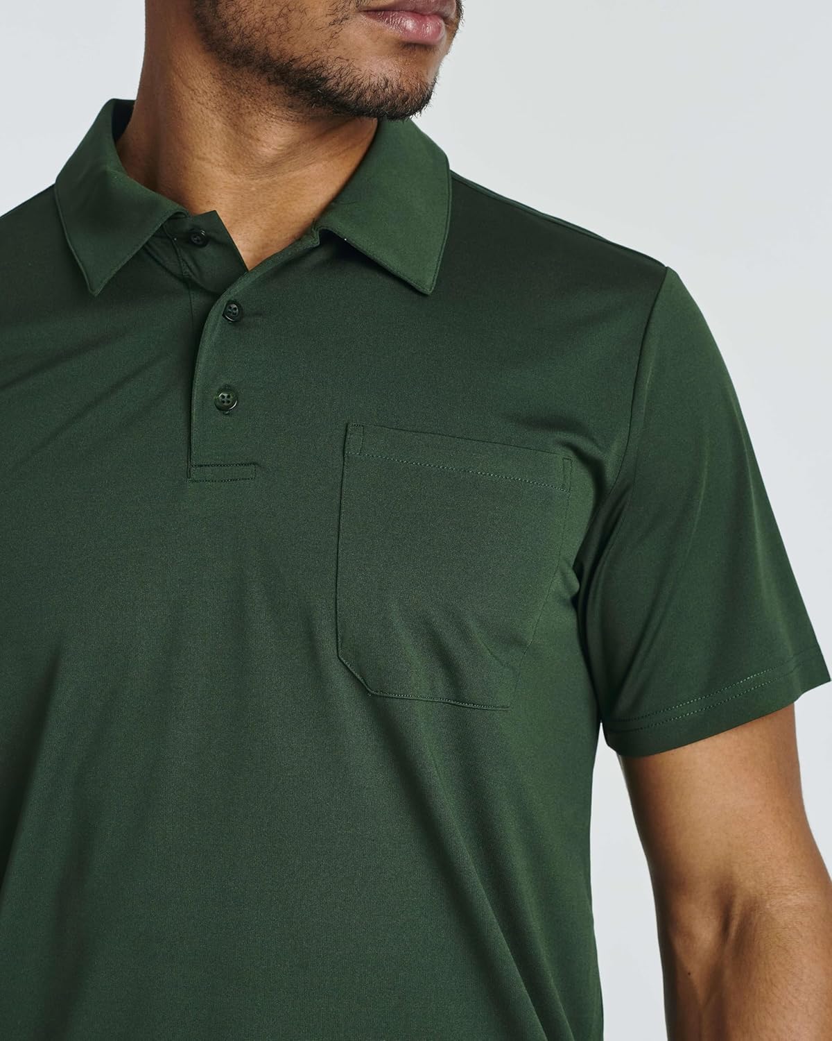 Real Essentials 3 Pack: Men's Short Sleeve Pocket Polo Shirt Dry-Fit Performance Tactical Golf (Available in Big & Tall) - Image 3
