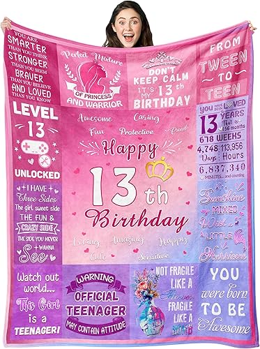 Ownxhbc Regalos de cumpleaños 18 para niñas, idea de regalo de cumpleaños 18 para hija y hermana, manta de 18 años para niñas, regalos de cumpleaños