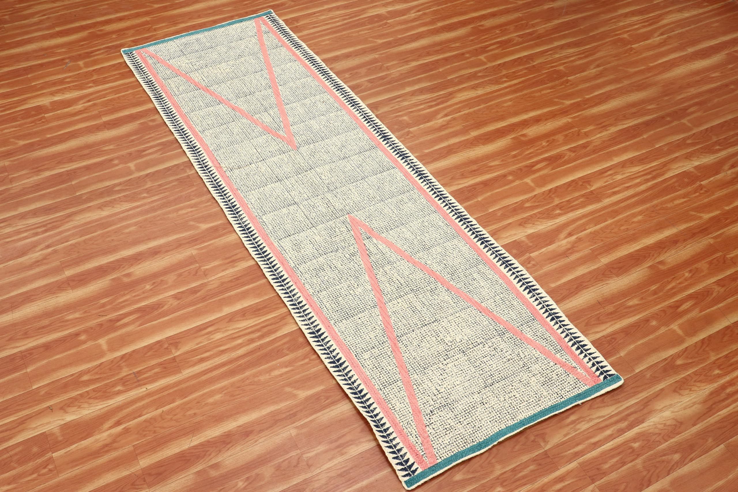 Tappeto kilim intrecciato blu in iuta con blocco a mano in iuta, pulito, tessuto a mano, a trama piatta, per casa, atrio, corridoio, hotel, feste, corridoio e scale