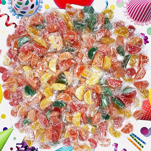 Miniatura 4 de Gomitas de rodajas de fruta, paquete a granel de 5 libras de gomitas de frutas surtidas con rodajas de naranja, rodajas de limón y rodajas de