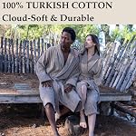 Harbourloom Mens Relaxed Fit Bathrobe 100% Turkish Cotton Terry Cloth Robe Housecoat Soft Absorbent Spa Hotel Luxury