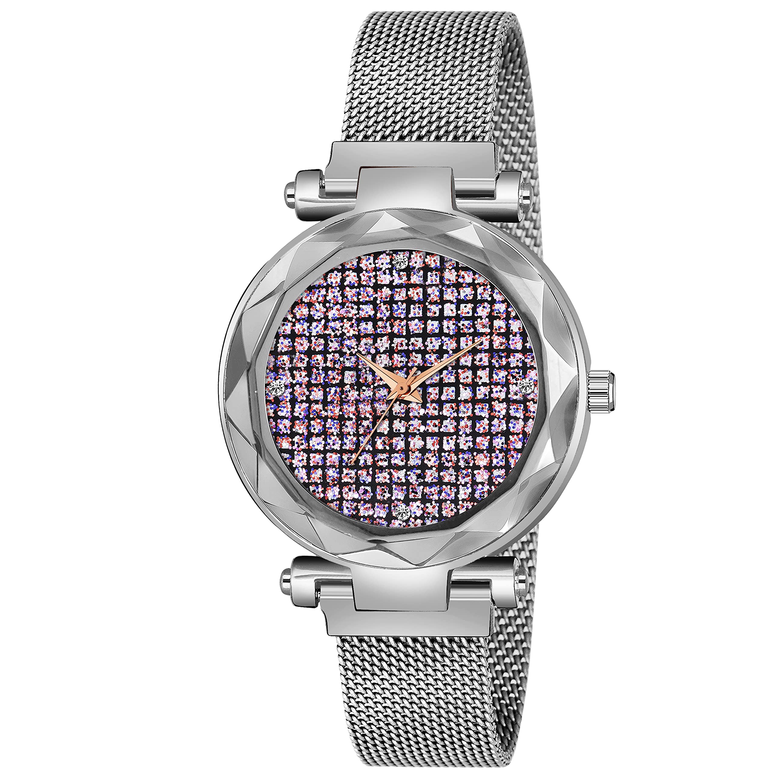 Red Robin Casual Analogue New Unique Designer Multicolour Dial Silver Magnet Strap Wrist Watch - for Women & Girls (B092VYW499) Amazon Price History, Amazon Price Tracker