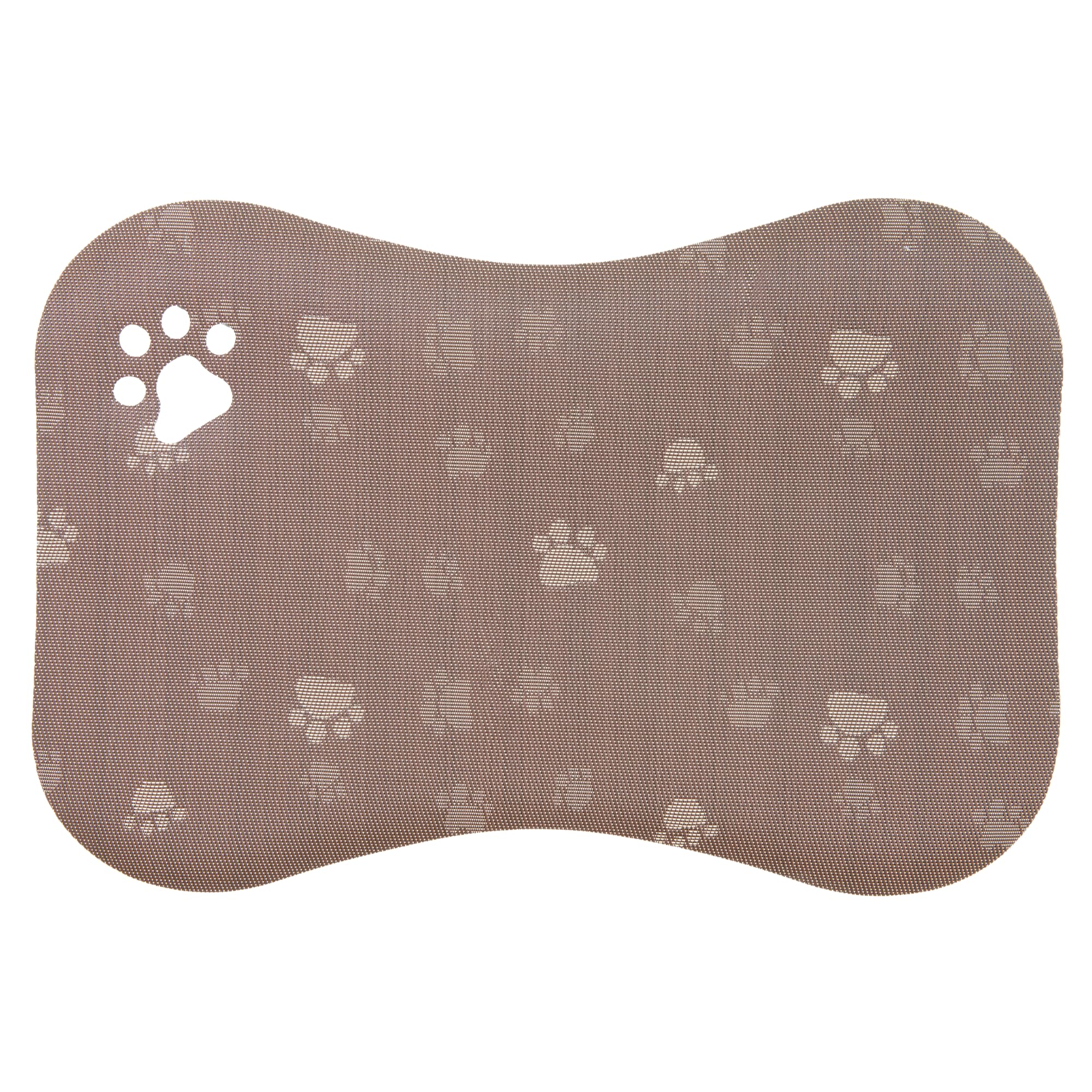 Comart - Teppich Napfuntersetzer Doggy - 40 x 60 cm - Hunde und Katzen - Pfoten beige