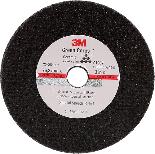 3M Rueda de corte de uso general, 01987, 3 pulgadas x 132 pulgadas x 38 pulgadas, 50 por caja