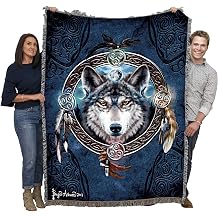 Pure Country Weavers Celtic Wolf Blanket by Brigid Ashwood - Gift Tapestry Throw Woven from Cotton - Made in the USA 72x54