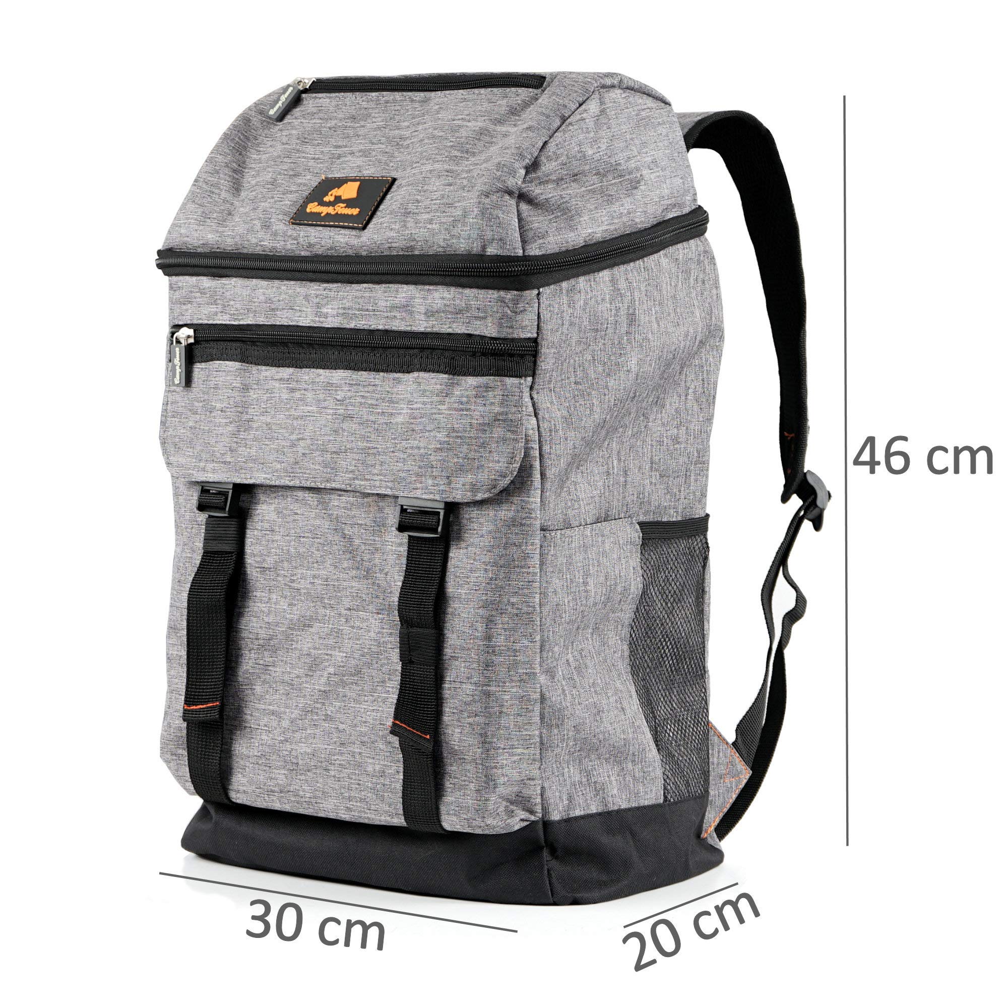 CampFeuer Zaino termico | grigio | leggero e impermeabile | Borsa isolante da 20 litri per BBQ, campeggio, spiaggia e attività all'aperto
