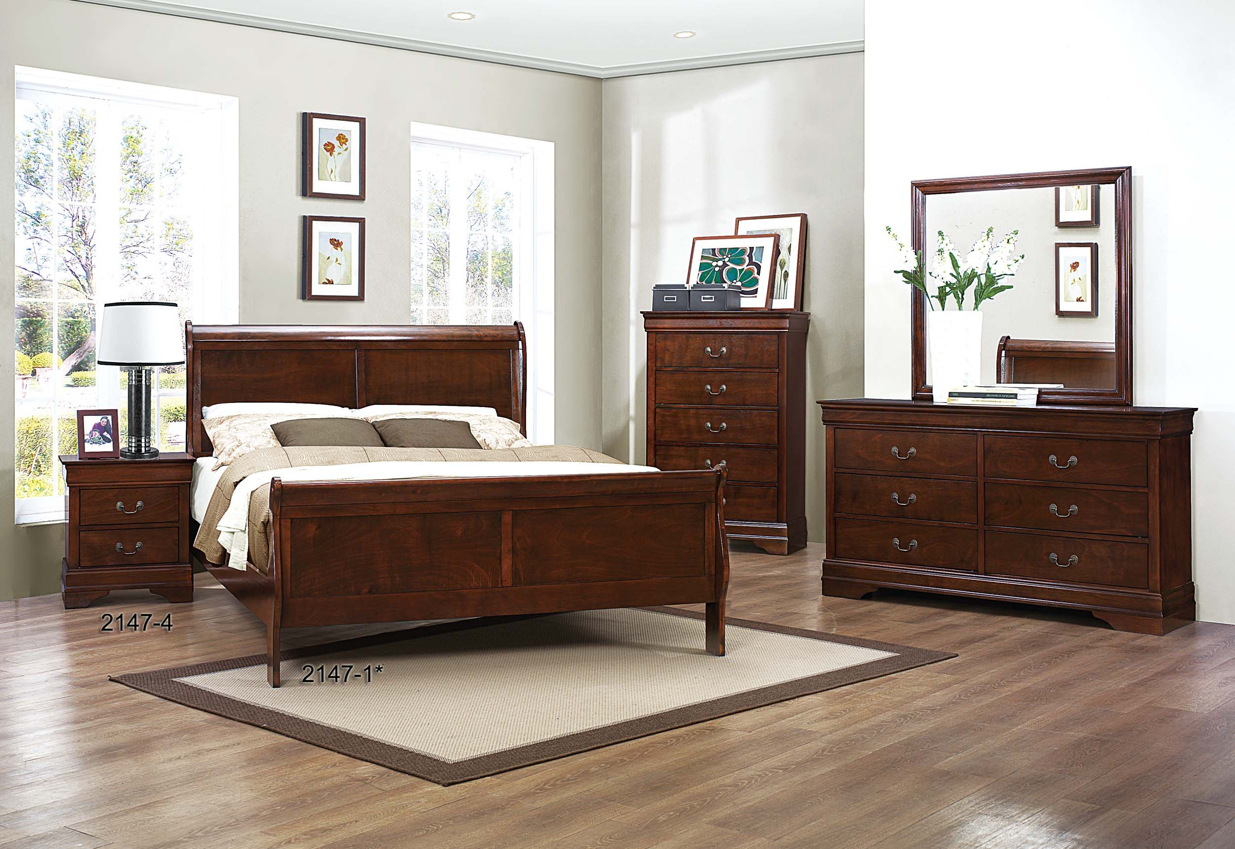 Amazon.com: Homelegance Quincy Sleigh Panel Bed, Queen, Cherry