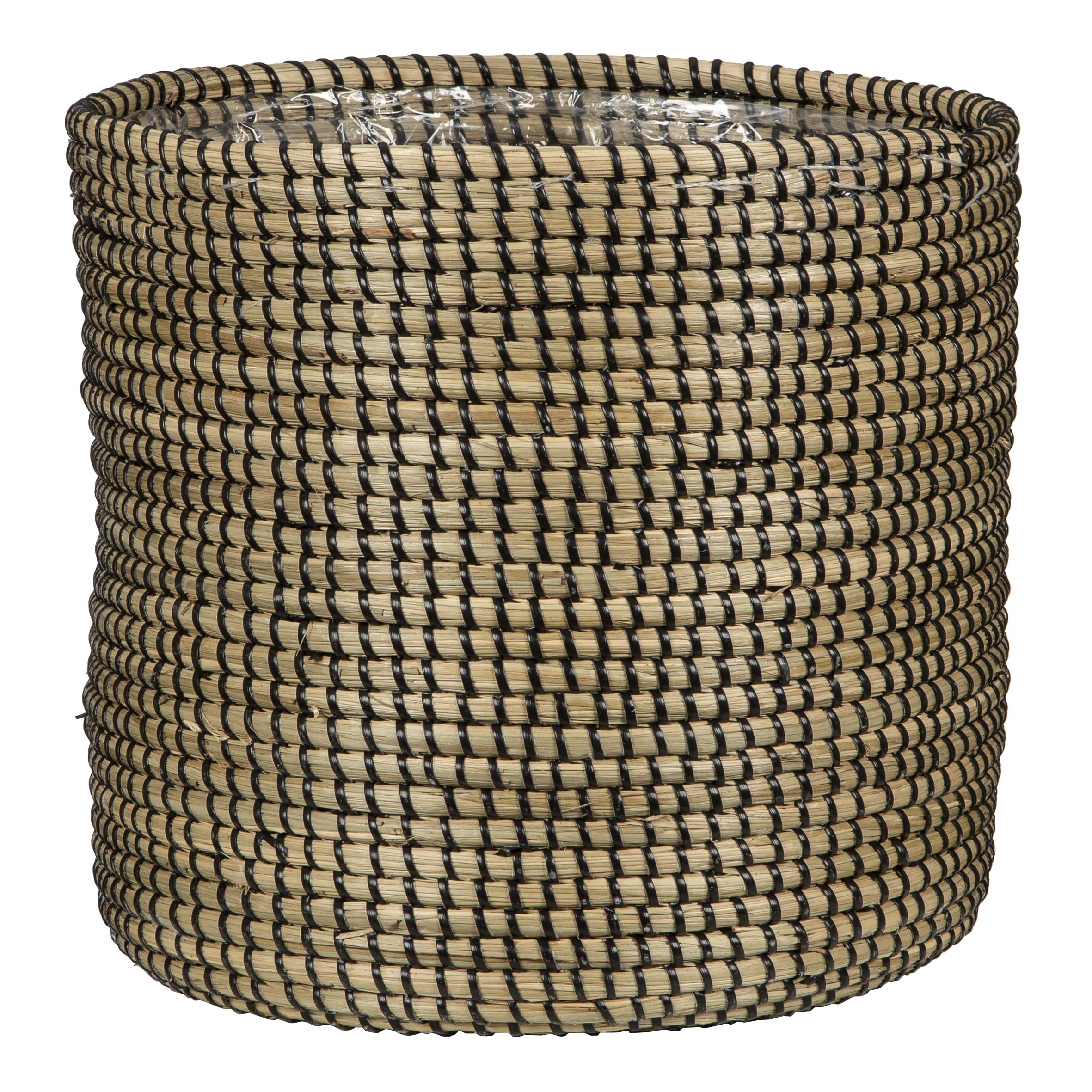 Scheurich Wicker Seagrass Basket Planter, Black, 24cm