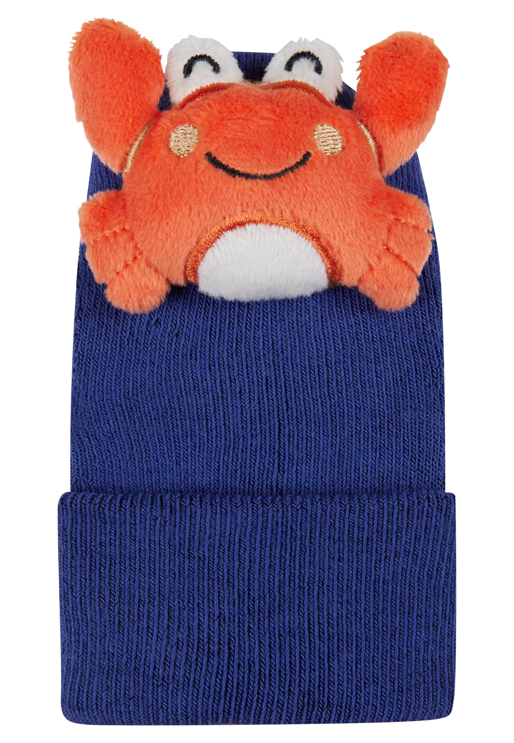 Sterntaler Baby Rasselsocken Krebs – Baby-Socken mit Umschlag, Innenfrottee, Krebs-Figur und integrierter Rassel, Meerblau, Größe 16