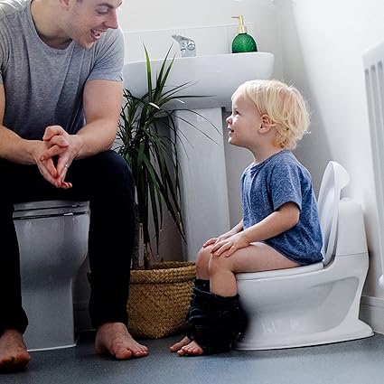Nu Potty Training & Step Stools,Potties Nuby Potty, My Real Mini Size Toilet with Lid and Flush Sound, Potty Training Toilet for Toddlers, white