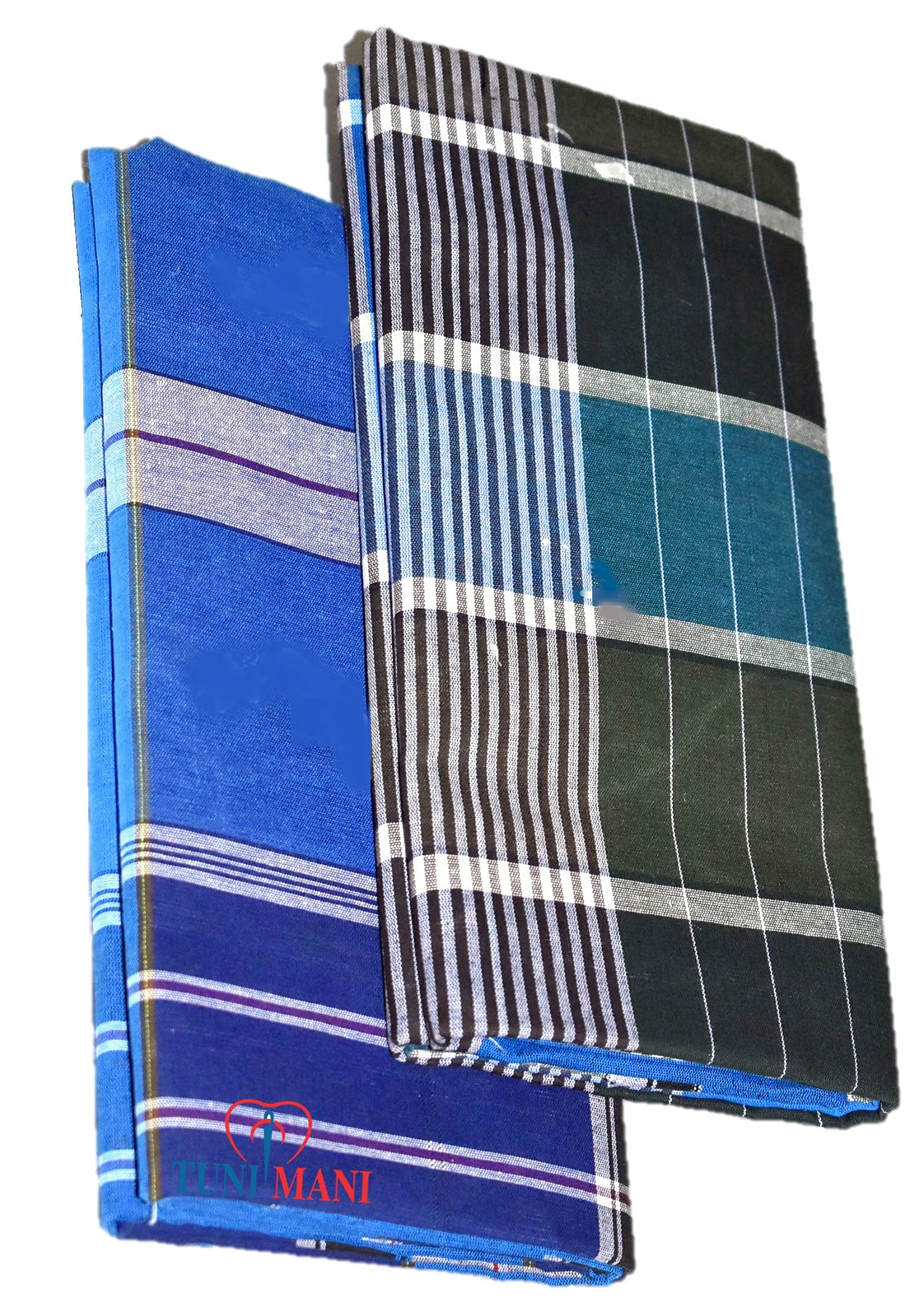 Men's Checkered Multi-Coloured Cotton Lungi/Stitched with length- 2.10m (Pack of 2)-image-29