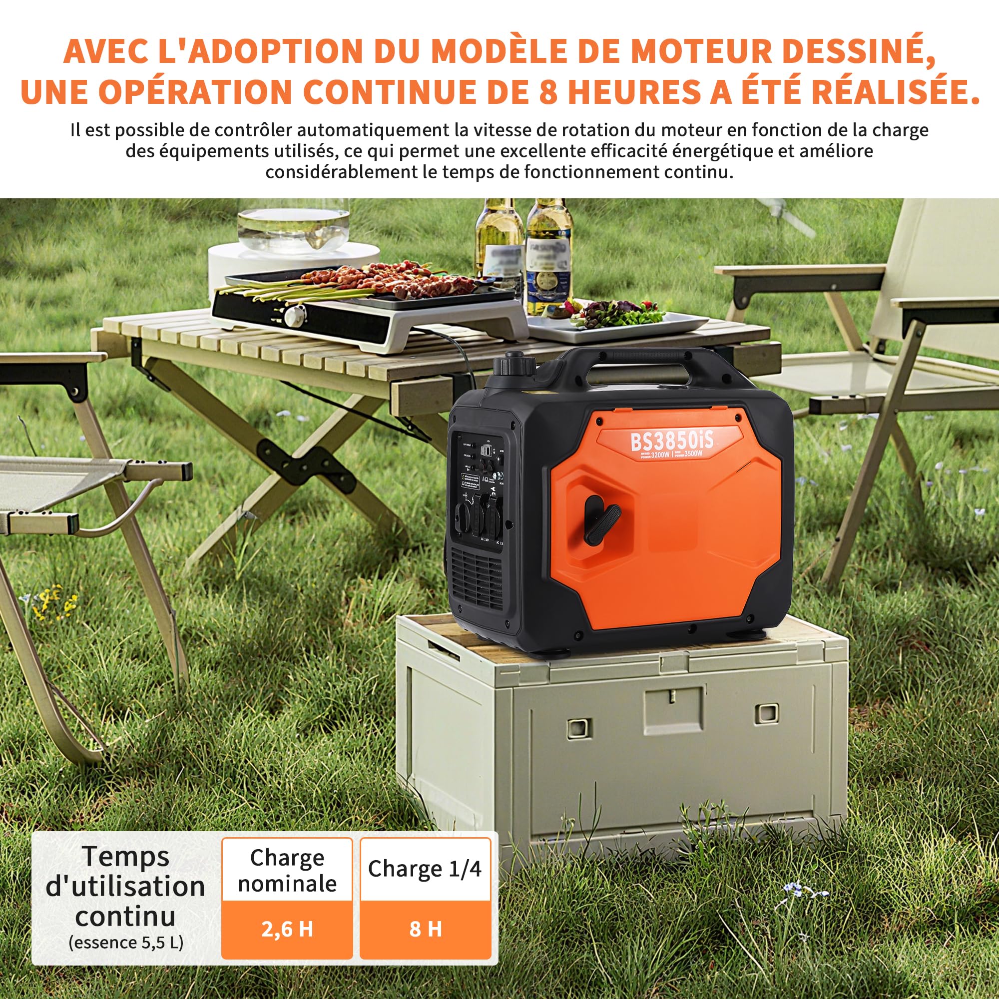 Generador Inverter Gasolina 3500W Silencioso Portátil