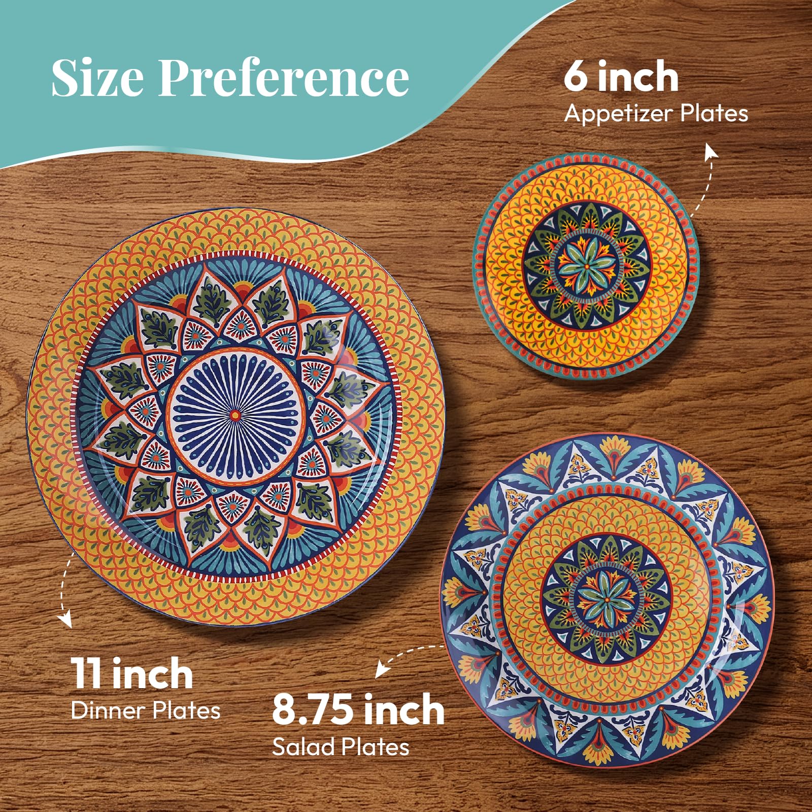 Amazon.com: Bico Ceramic Appetizer Plates Set of 6, 6 Inch, Havana