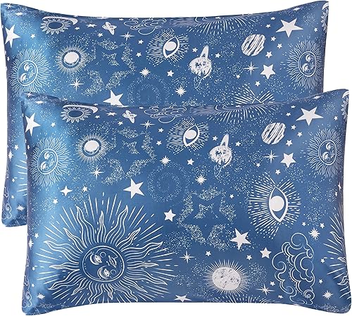 Miniatura 1 de BEDELITE Juego de 2 fundas de almohada de seda satinada ideales para el cabello y la piel, juego de 2 fundas de almohada súper suaves tamaño