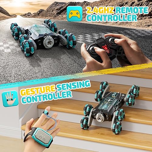 Miniatura 2 de Carsky 8WD - Coches de control remoto para edades de 8 a 13 años, autos de acrobacias a control remoto para niños, juguetes giratorios de 360 de
