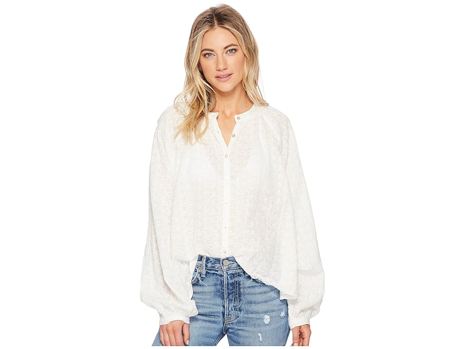 

Free People Down From The Clouds Top (White) Women's Long Sleeve Pullover