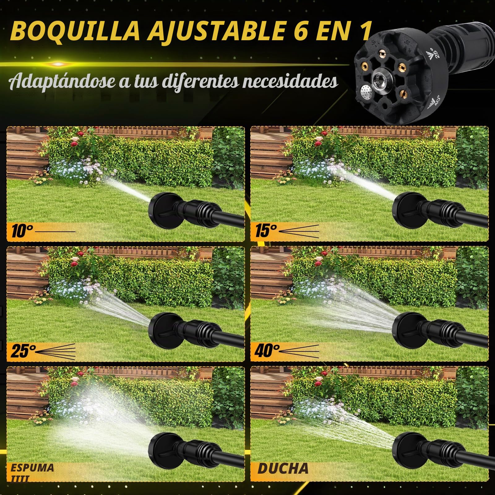 Hidrolimpiadora sin Cable Compatible con batería Dewalt 20V, 700 PSI Hidrolimpiadora portátil de Mano con cañón de Espuma con Boquilla 6 en 1 para Limpieza de Suelos de Coches y Paredes (sin batería)