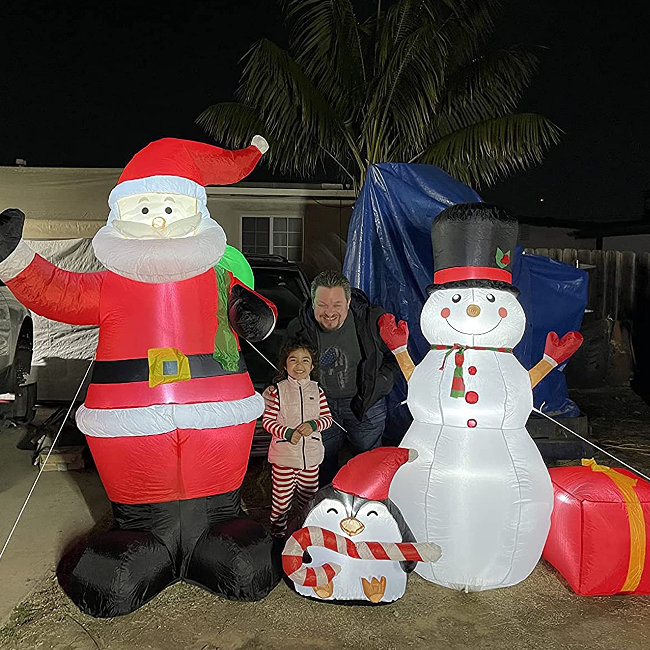 infactory villaggio di Natale: Casa decorativa di Natale con Babbo Natale, illuminazione a LED, funzionamento a batteria (decorazione villaggio di Natale