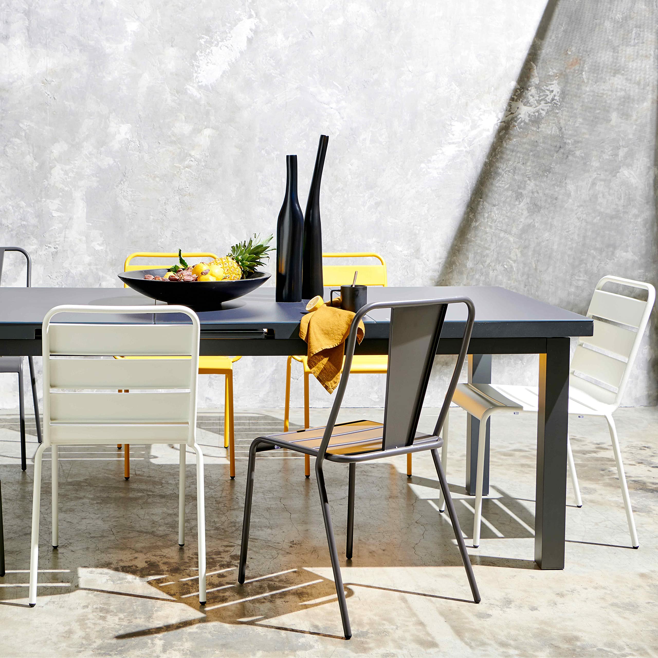 Oviala Chaise de Jardin en métal Jaune - Palavas