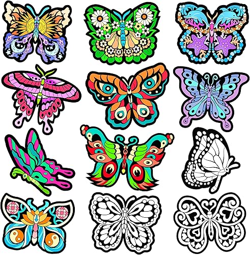 Colorea tus propias mariposas de terciopelo paquete de 12 unidades hermosas artes y manualidades para colorear para todas las edades decora tu