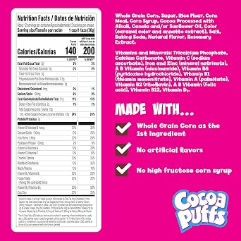 Cocoa Puffs, Chocolatey Breakfast Cereal, Large Size, 15.2 oz
